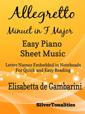 cover image of Allegretto Minuet in F Major Easy Piano Sheet Music